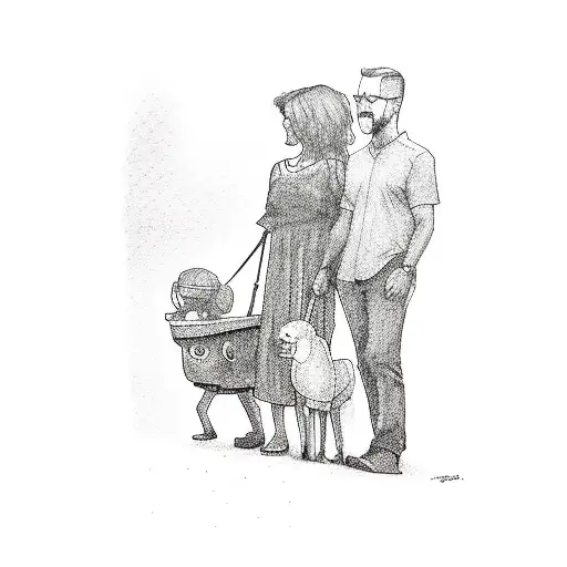 Photo Of Mom And Dad Walking Their Kid