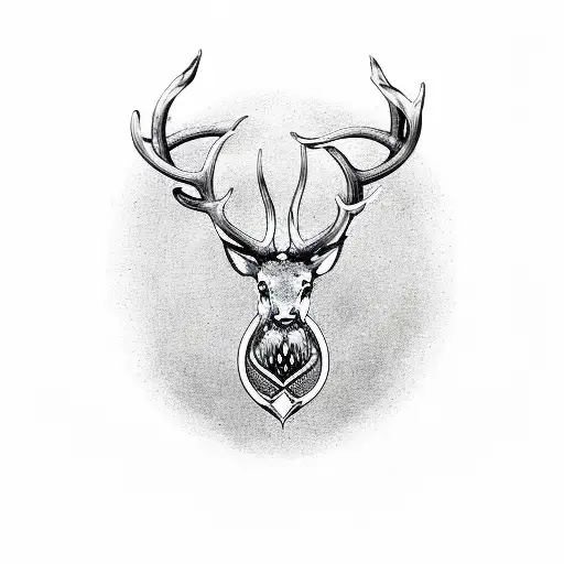 A Stags Antlers With A Snake Across The Antlers With The Snake In The Form Of An Infinity Symbol