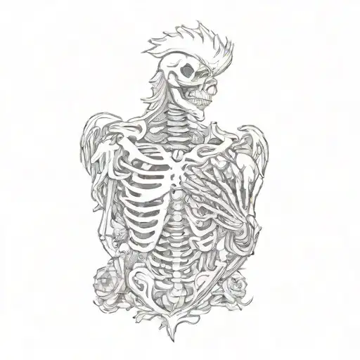 A Skeleton Holding A Rooster