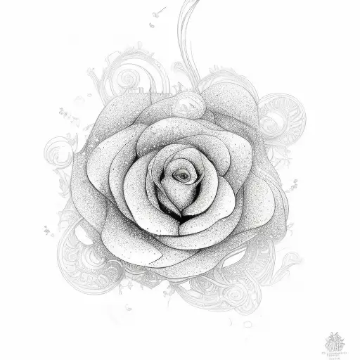 Sparkly Line Work Flowers