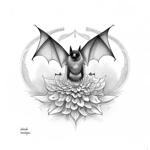 Bat With Dahlia