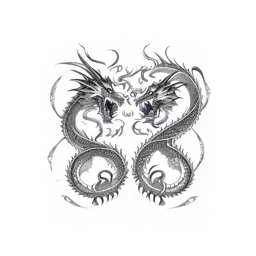 Dragon And Tiger Entwined Sleeve