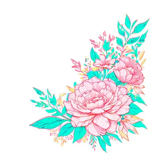 Neon Floral Patterns With Letters Kade