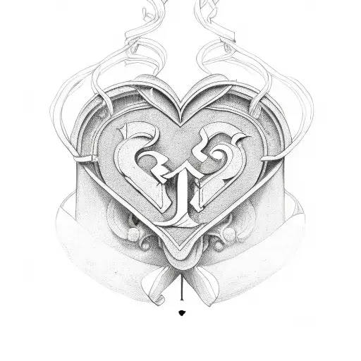 Four Hearts With One Initial On Each