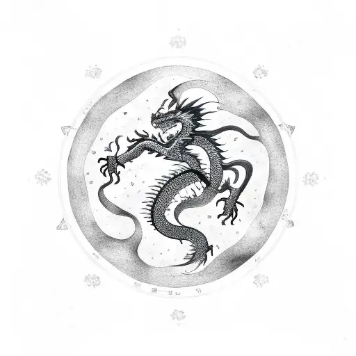 Dragon Against The Background Of The Constellation Scorpio