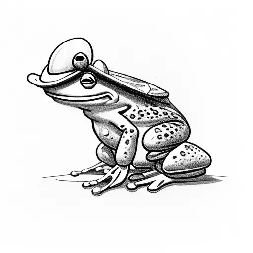 Goofy Small Cowboy Frog Doing A Funny Activity