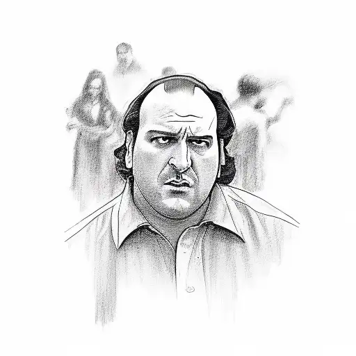 A Photo Of Tony Soprano In The Scene Which He Says Cheers To The People I Love Nothing Else Matters