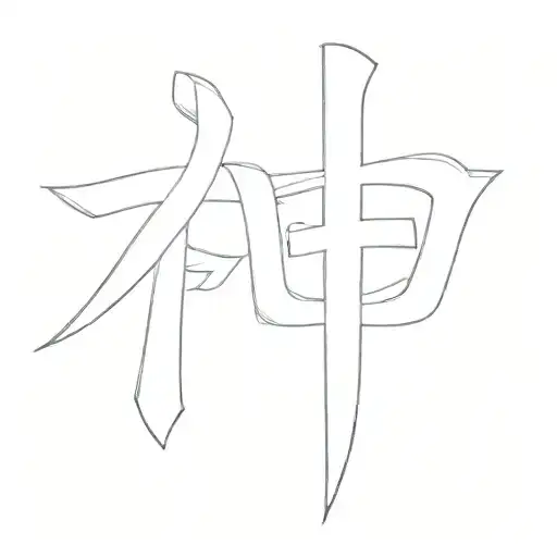 Backround Symbol Intertwined With Symbol For God In Japanese