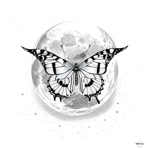 Moon With Butterfly