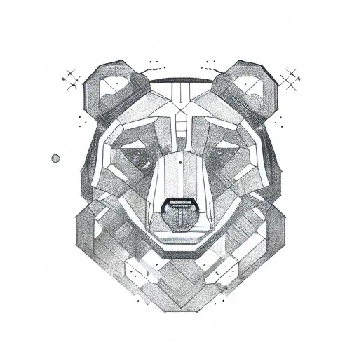 Mechanical Bear Tattoo Pattern