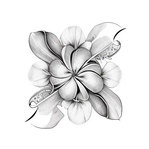 Manaray With Hawaiian Flowers Circling Around It