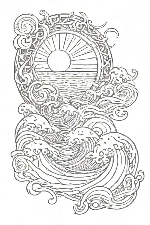 Sun Shining The Waves Flowing