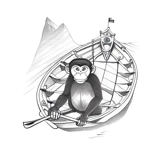 Monkey In Rowboat