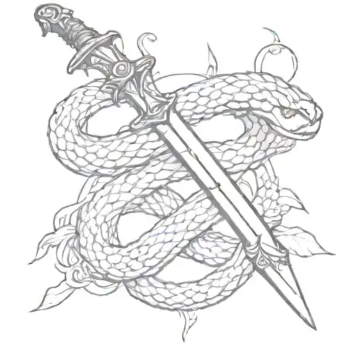 Sword With Snake In Microrealism