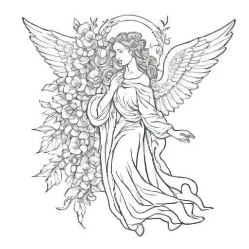 Floral With Biblical Accurate Angel