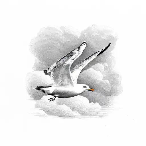 Funny Seagull Naive Art