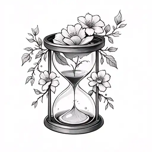 Hourglass Flowers Vines Wrapped