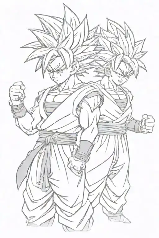Son Goku And Son Gohan Super Sayian