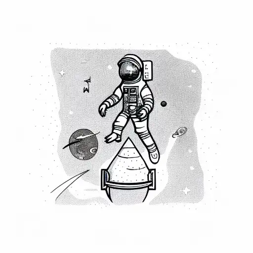 Astronaut On Hamock Between Planets