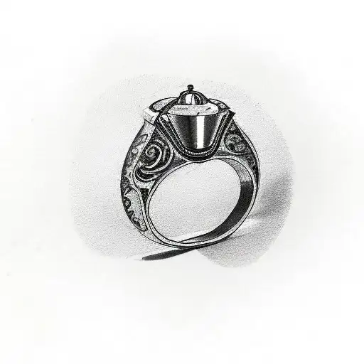 Ring Finger Tattoo With Initials M&s