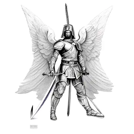 Male Warrior Angel With Sword