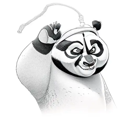 Realistic Kung Fu Panda With Hat
