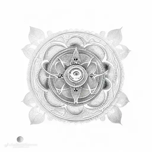 An Intricate Tattoo Featuring Moon Phases Intertwined With Lotus Flowers And Butterflies