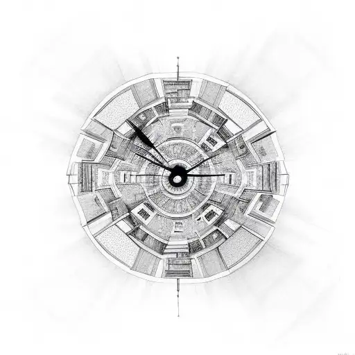 Roman Numeral Clock Melting Mc Escher Stairway Repeated Pattern Trippy