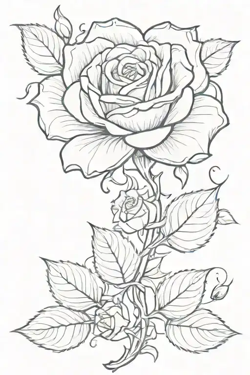 A Nature-inspired Rose With Vines And Leaves Wrapping Around The Spine
