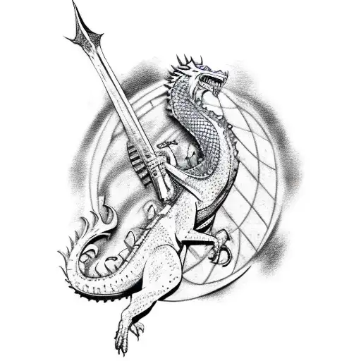 A Game Of Thrones Ser Arthur Dayne With A Dragon In The Background