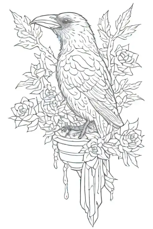 Drunk Raven Hugging Cactus