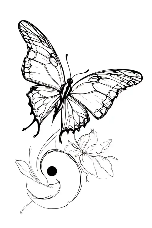 Butterfly Flying With Semicolon Incorporated