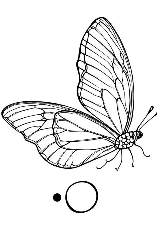 Butterfly Flying With Semicolon Incorporated With Intricate Background