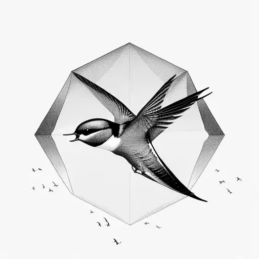 Swallow In A Beach On A Diamond Composition