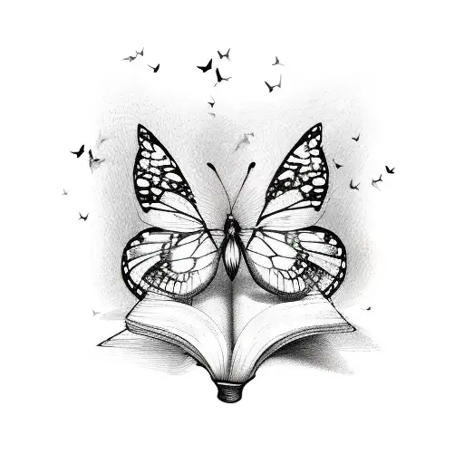 A Book With Butterflies Coming Out And Pages Floating