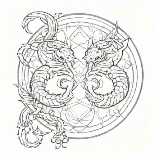 Scorpio And Pisces Zodiac Sign Tattoo With Virgo Sign