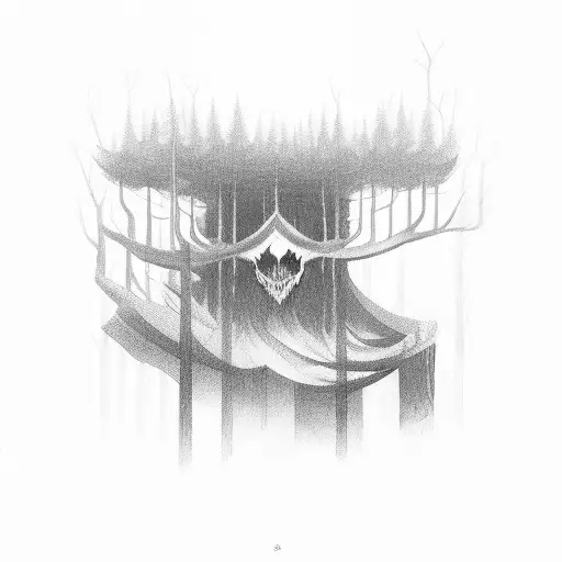 Dark Woods With Mysterious Figure