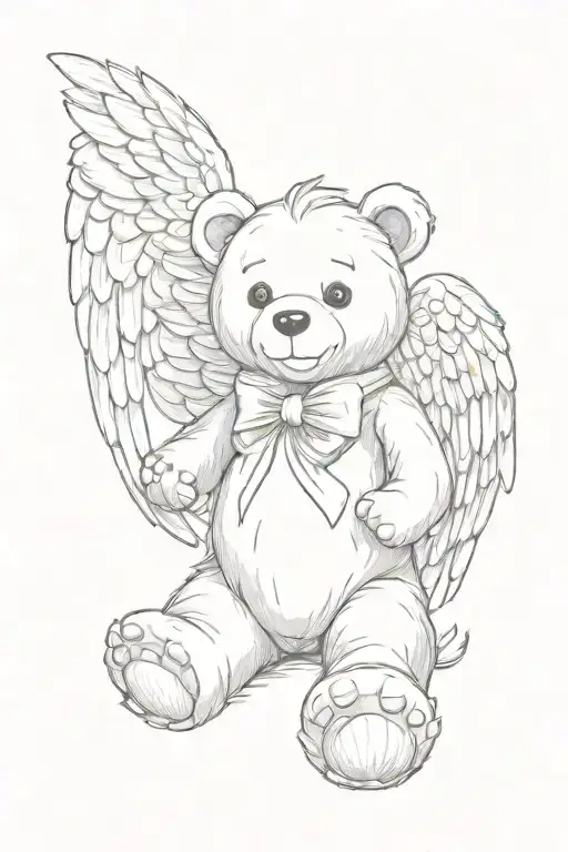 A Teddy Bear With Angel Wings