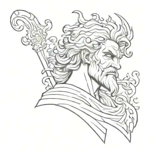 Hades Greek God Cartoon Character Simple