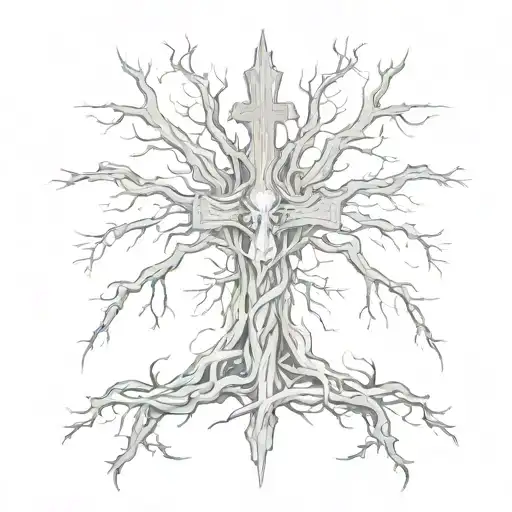 Tree Spirit Grows Around A Cross