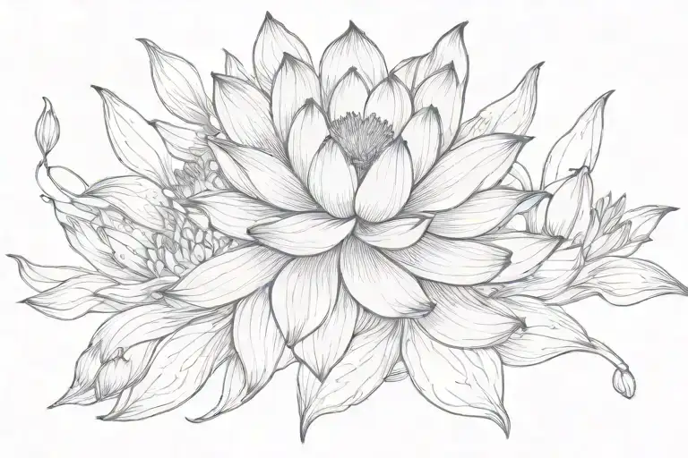 Lotus And Gentian Flowers