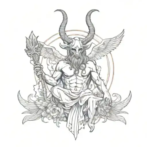 Baphomet With An Angel Behind