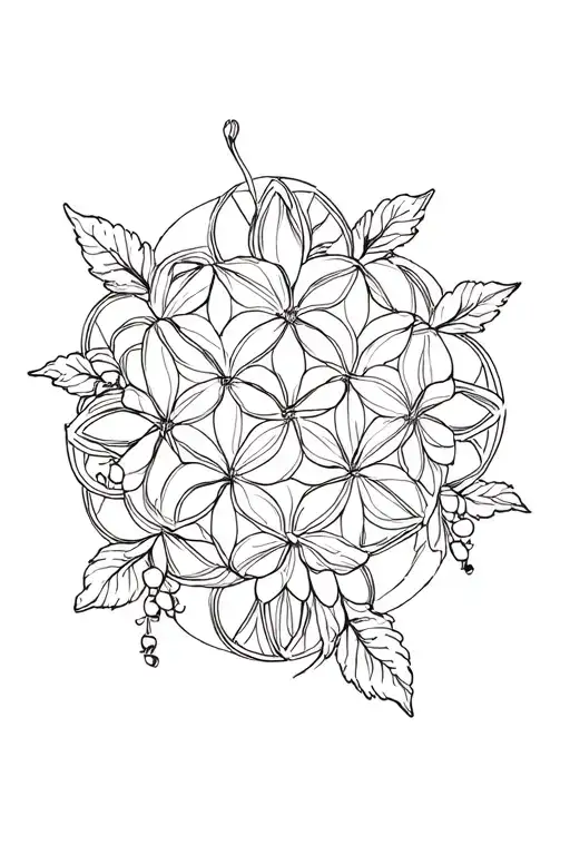 Flower Of Life Pattern And Lily Of The Valley Flower