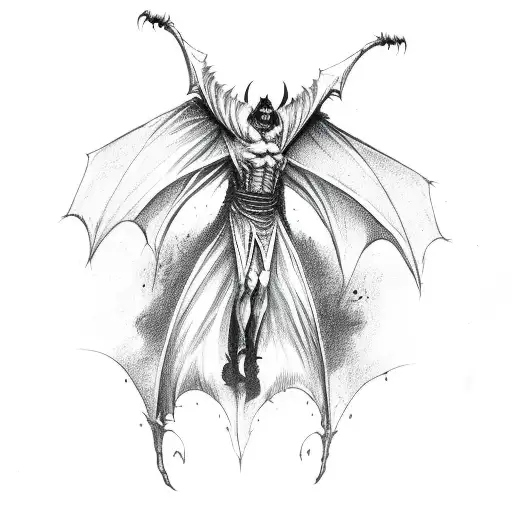Undead Dracula Fighting Bat Wings Gothic