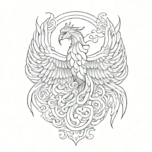 Phoenix Rising Japanese Style Big Wings