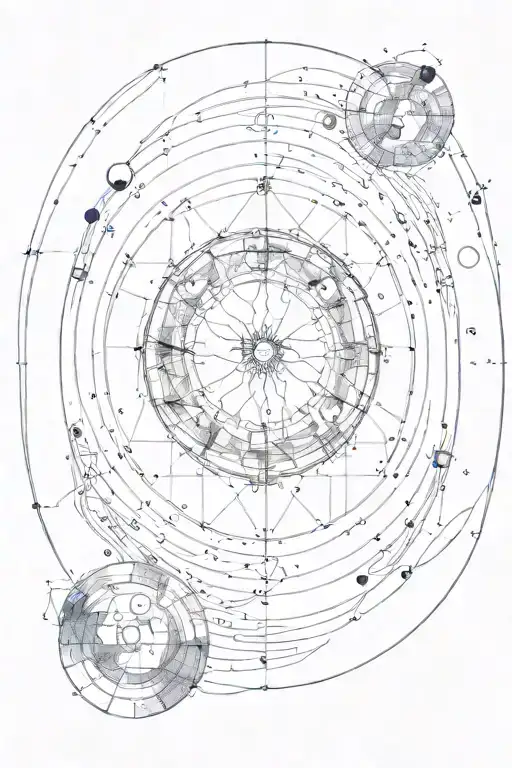 Fibonacci Vitruvian Lines Black Hole Moon