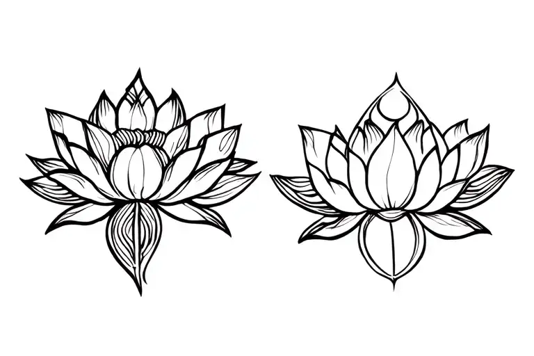 Unalome Symbol With Lotus
