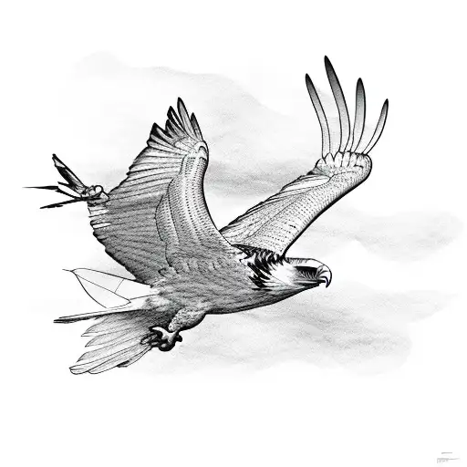 Diagonal Eagle Flying