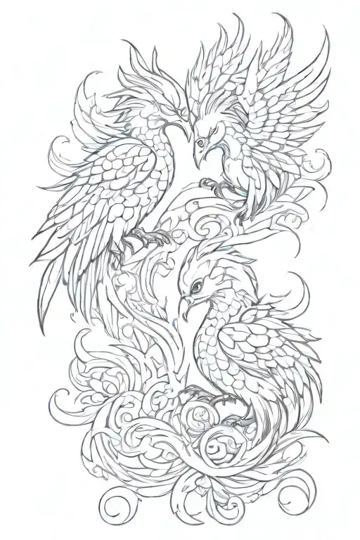 Two Baby Pheonix As Pisces And Scorpio Zodiac Sign