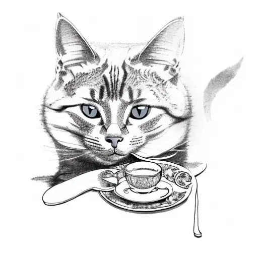 A Playful Design Of A Cat Playing With A Tea Bag